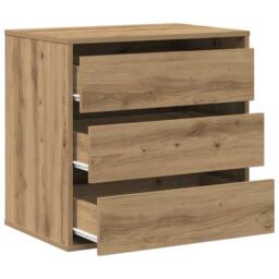 Berkfield Home Classic Corner Chest of Drawers Artisian Oak 60x41x58 cm Engineer in Brown - Size: 60 x 41 x 58 cm - thumbnail 5