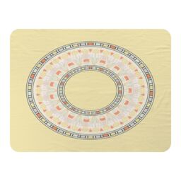 Benjamin Tate Design Yellow Circle Ornament Round Frame Blanket in Natural - Size: 120 cm x 150 cm - thumbnail 1