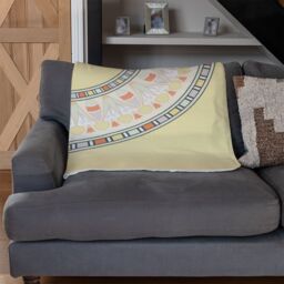 Benjamin Tate Design Yellow Circle Ornament Round Frame Blanket in Natural - Size: 120 cm x 150 cm - thumbnail 2