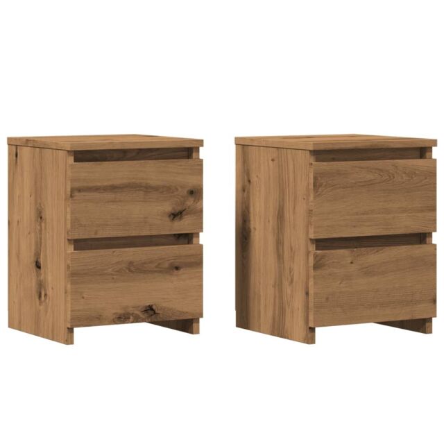 Berkfield Home Bedside Cabinets¬†2 pcs Aritisan Oak 30x30x40 cm Engineered Wood in Brown - Size: 30 x 30 x 40 cm - image 1