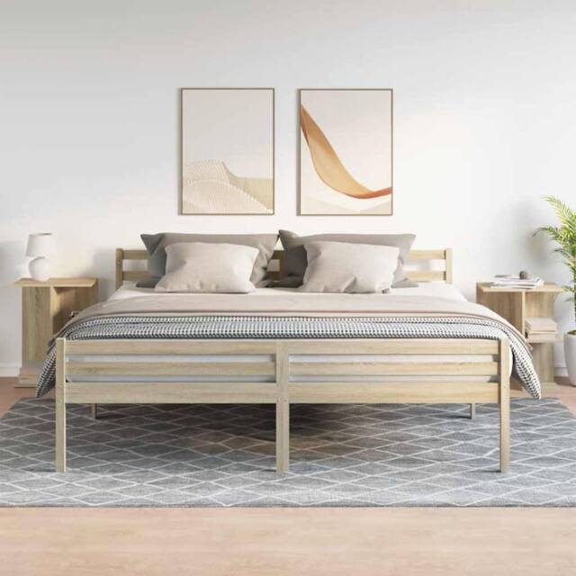 Berkfield Home Elegant Bedside Tables 2 pcs Sonoma Oak 46.5x29x61 cm Engineered Wood in Light Tan - image 1