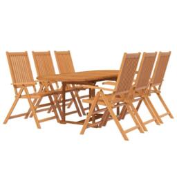 Berkfield Home 7 Piece Garden Dining Set Solid Wood Acacia in Brown - thumbnail 3