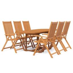 Berkfield Home 7 Piece Garden Dining Set Solid Wood Acacia in Brown - thumbnail 2