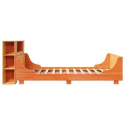 Berkfield Home Full Bed Frame without Mattress Wax Brown 135x190 cm Double Solid - thumbnail 7