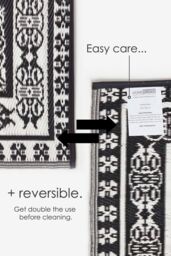 Homescapes Luxury Outdoor Rug Waterproof Reversible for Garden, Monochrome Motif in Black - Size: 120 cm x 180 cm - thumbnail 6