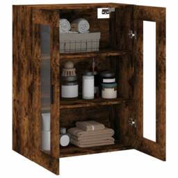 Berkfield Home Wall Mounted Cabinet Smoked Oak 69.5x34x90 cm in Brown - thumbnail 5