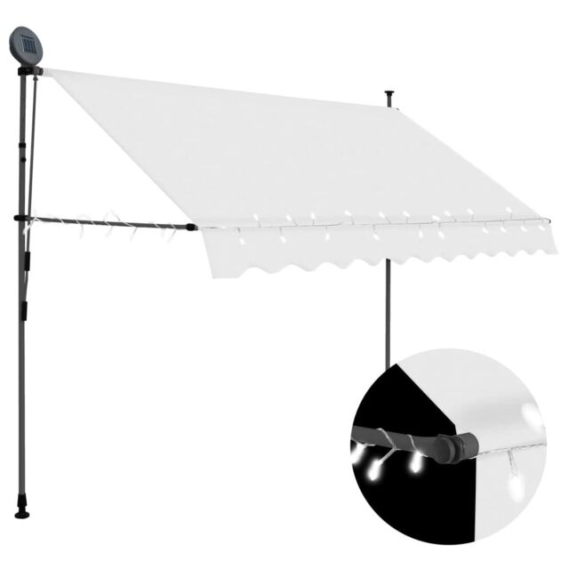 Berkfield Home Manual Retractable Awning with LED 250 cm Cream in Beige - image 1