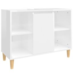 Berkfield Home Sink Cabinet High Gloss White 80x33x60 cm Engineered Wood - Size: 80 x 33 x 60 cm - thumbnail 2