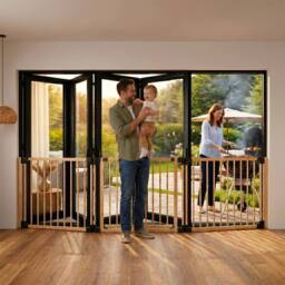Safetots WOODen Multi Use Safety Barrier, Natural Wood, 76cm High - Size: 96 to 336 cm - thumbnail 6