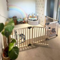 Safetots WOODen Multi Use Safety Barrier, Natural Wood, 76cm High - Size: 96 to 336 cm - thumbnail 9