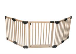 Safetots WOODen Multi Use Safety Barrier, Natural Wood, 76cm High - Size: 96 to 336 cm - thumbnail 1