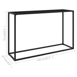 Berkfield Home Console Table Black 120x35x75 cm Tempered Glass - Size: 120 x 35 x 75 cm - thumbnail 6