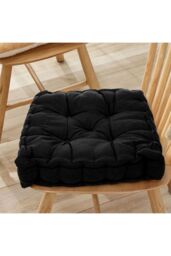 Living and Home Garden Armchair Cotton-Linen Cushion Chair Pad with Handle in Black - thumbnail 2