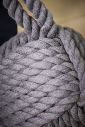 Dibor Traditional Grey Cotton Rope Ball Knot Door Stopper Decorative Door Stop - thumbnail 4