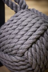 Dibor Traditional Grey Cotton Rope Ball Knot Door Stopper Decorative Door Stop - thumbnail 3