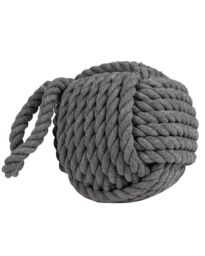 Dibor Traditional Grey Cotton Rope Ball Knot Door Stopper Decorative Door Stop - thumbnail 2