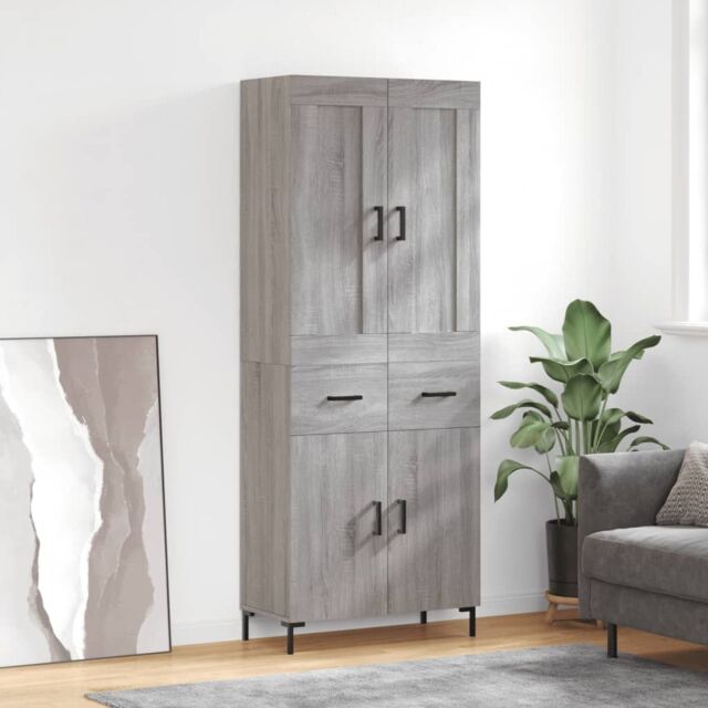 Berkfield Home Highboard Grey Sonoma 69.5x34x180 cm Engineered Wood - image 1