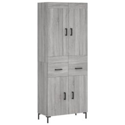 Berkfield Home Highboard Grey Sonoma 69.5x34x180 cm Engineered Wood - thumbnail 2