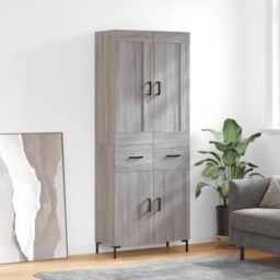 Berkfield Home Highboard Grey Sonoma 69.5x34x180 cm Engineered Wood - thumbnail 1