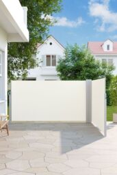 Living and Home 6m W Outdoor Garden Retractable Privacy Double Side Awning in Beige - thumbnail 2