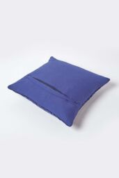 Homescapes Crushed Velvet Cushion Cover in Navy - Size: 55 cm x 55 cm - thumbnail 3