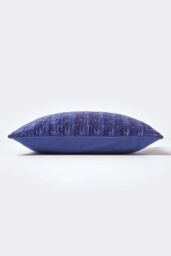 Homescapes Crushed Velvet Cushion Cover in Navy - Size: 55 cm x 55 cm - thumbnail 2