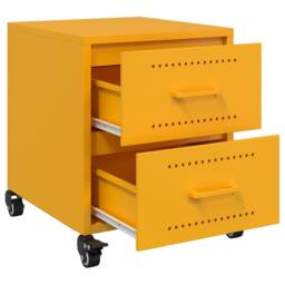 Berkfield Home Stylish Bedside Cabinets 2 pcs Mustard Yellow 36x39x43.5 cm Steel - thumbnail 9