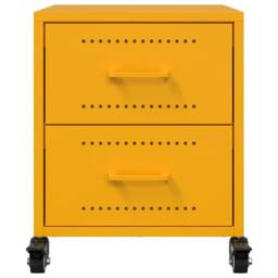Berkfield Home Stylish Bedside Cabinets 2 pcs Mustard Yellow 36x39x43.5 cm Steel - thumbnail 5