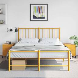 Berkfield Home Stylish Bedside Cabinets 2 pcs Mustard Yellow 36x39x43.5 cm Steel