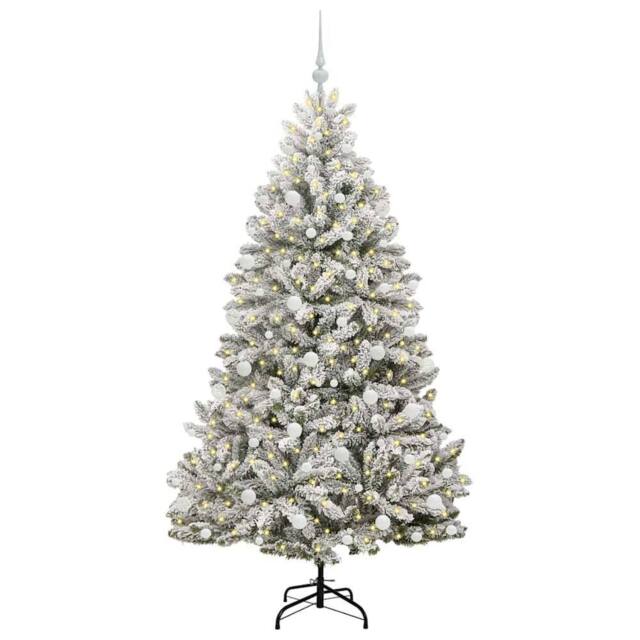 Berkfield Home Elegant Artificial Christmas Tree Green & White 180 cm PVC & Metal - image 1