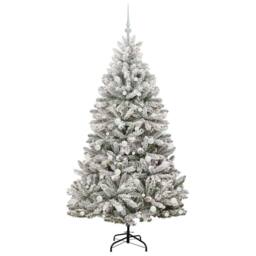 Berkfield Home Elegant Artificial Christmas Tree Green & White 180 cm PVC & Metal - thumbnail 4