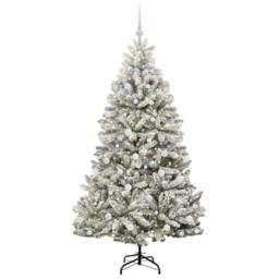 Berkfield Home Elegant Artificial Christmas Tree Green & White 180 cm PVC & Metal