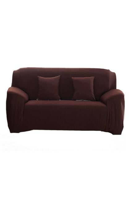 KDMD Polyester Spandex Stretch Sofa Slipcover 2 Seat 1 Piece in Brown - image 1