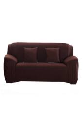 KDMD Polyester Spandex Stretch Sofa Slipcover 2 Seat 1 Piece in Brown - thumbnail 1