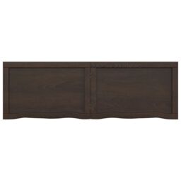 Berkfield Home Wall Shelf Dark Grey 120x40x(2-6) cm Treated Solid Wood Oak in Brown - thumbnail 3