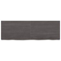 Berkfield Home Wall Shelf Dark Grey 120x40x(2-6) cm Treated Solid Wood Oak in Brown - thumbnail 2