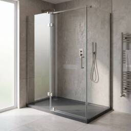 Balterley Contemporary Rectangular Shower Tray, 1600x760mm in Grey - thumbnail 4