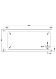 Balterley Contemporary Rectangular Shower Tray, 1600x760mm in Grey - thumbnail 2