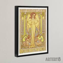"Artery8 Het Hoogeland Beekbergen Institution Framed Canvas Wall Art Print Toorop in Yellow - Size: W12"" x H16""" - thumbnail 2