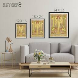 "Artery8 Het Hoogeland Beekbergen Institution Framed Canvas Wall Art Print Toorop in Yellow - Size: W12"" x H16""" - thumbnail 4