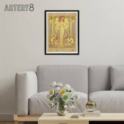 "Artery8 Het Hoogeland Beekbergen Institution Framed Canvas Wall Art Print Toorop in Yellow - Size: W12"" x H16""" - thumbnail 3
