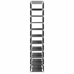 Berkfield Home Shoe Racks 2 pcs 10-Tier Black 33x33x174 cm Non-woven Fabric - Size: 33 x 33 x 174 cm - thumbnail 6