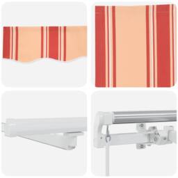 Berkfield Home Manual Retractable Awning with LED Yellow & Orange 450x350 cm - thumbnail 8