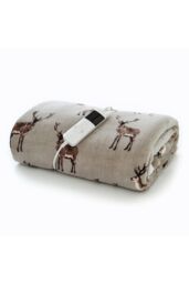 Deyongs Sterling Stag Mocha Heated Sherpa Throw - 140x180cm Soft Blanket - 10 Heat Settings - 1846 in Brown - Size: 140 cm x 180 cm - thumbnail 3