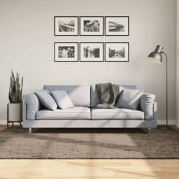 Berkfield Home Rug ISTAN High Pile Shiny Look Grey 160x230 cm - Size: Medium - thumbnail 2