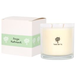Nicola Spring 400g Soy Wax Scented Candle - Sage Retreat - Aromatherapy Jar Candle in Clear - thumbnail 1