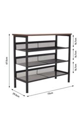 H&O Direct 4-Tier Mesh Shelves Shoe Rack in Black - thumbnail 6