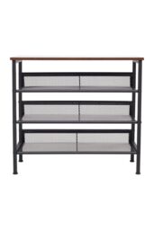 H&O Direct 4-Tier Mesh Shelves Shoe Rack in Black - thumbnail 4