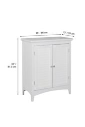Teamson Home Bathroom White Wooden Free Standing Cabinet Unit - thumbnail 4