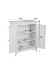 Teamson Home Bathroom White Wooden Free Standing Cabinet Unit - thumbnail 5